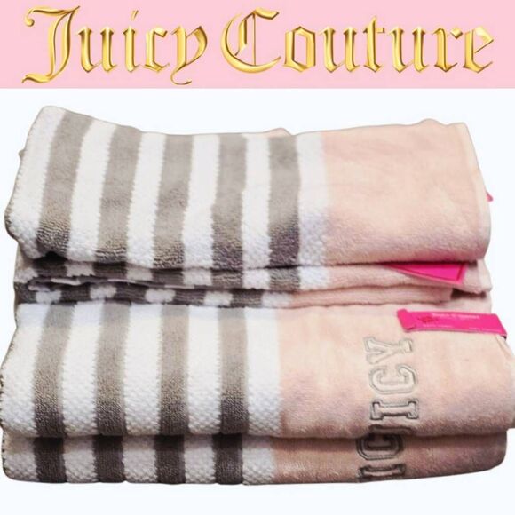 Juicy Couture Juicy Striped Logo Bath & Hand Towel Set